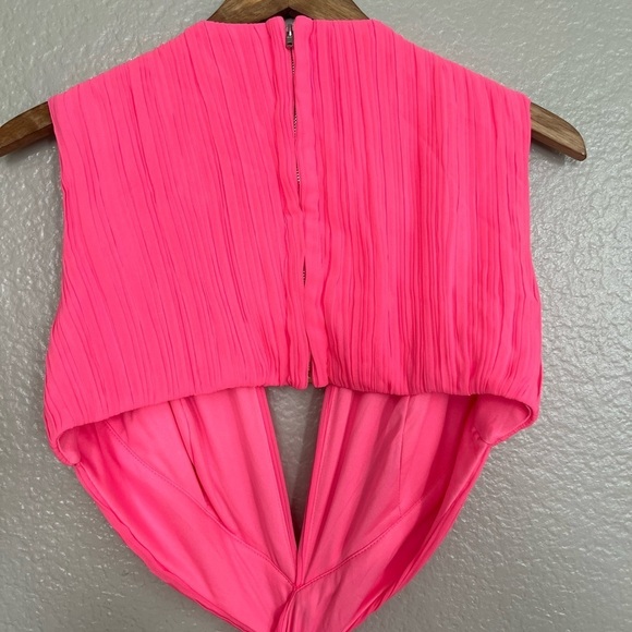 NWOT Vivid Imagination Neon Pink Cutout Maxi Dress - Picture 4 of 6